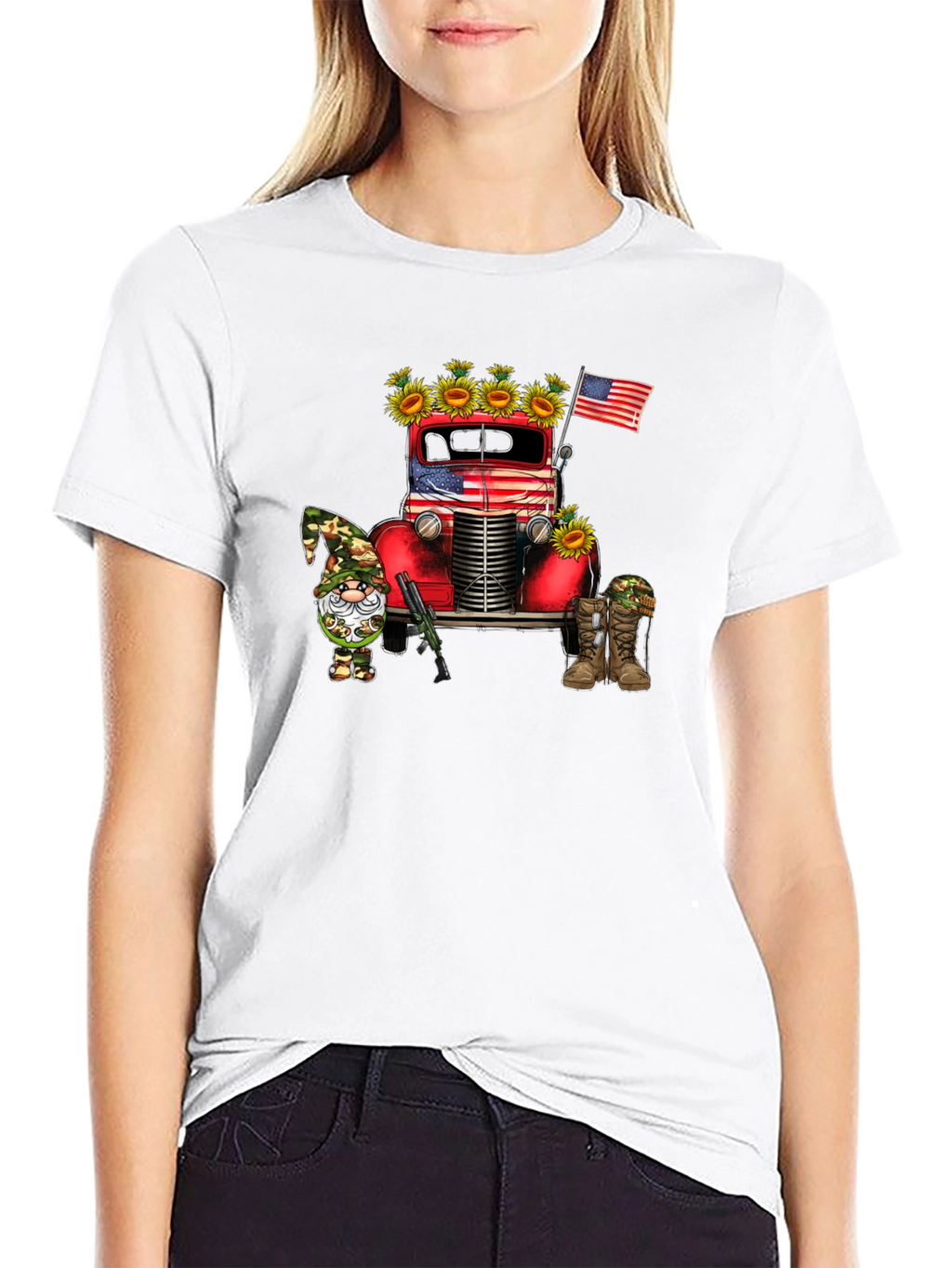 Patriotic Truck & Gnome Graphic Tee