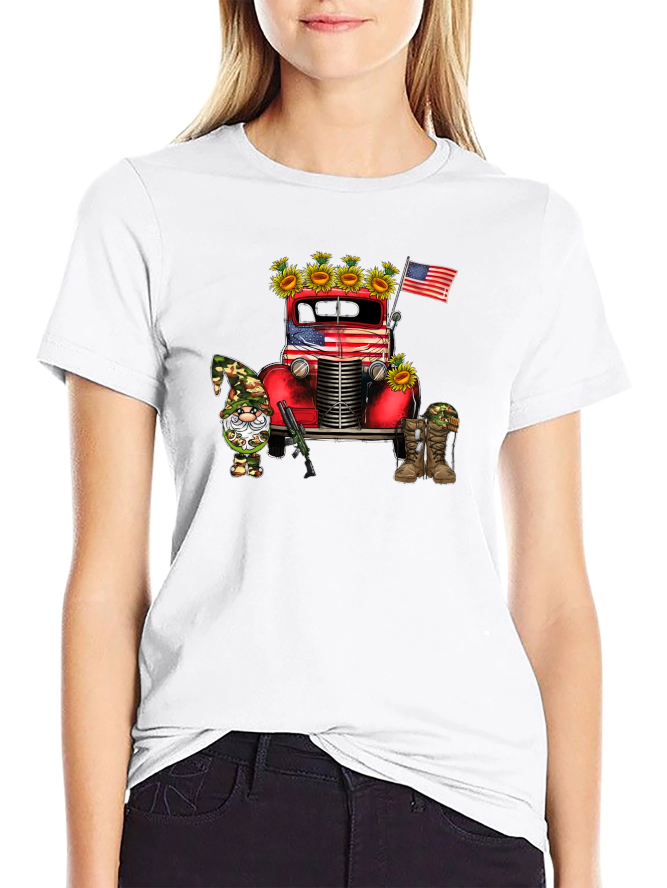 Patriotic Truck & Gnome Graphic Tee