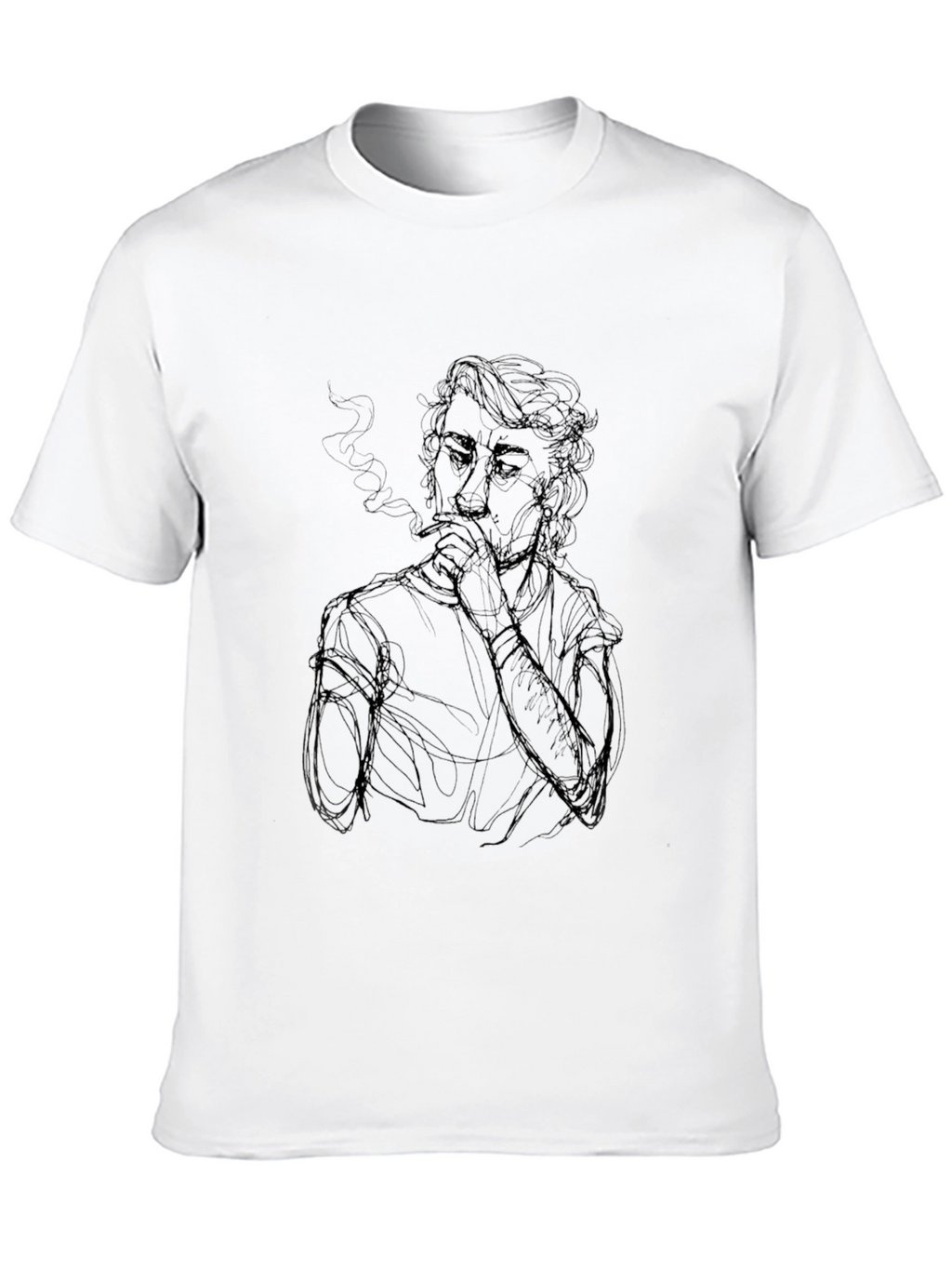 Smoking Silhouette Graphic Tee - Black T-Shirt