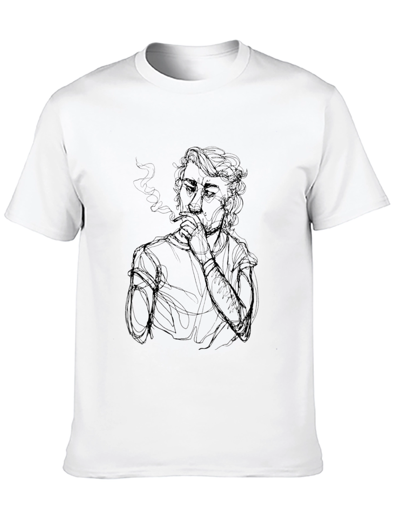 Smoking Silhouette Graphic Tee - Black T-Shirt