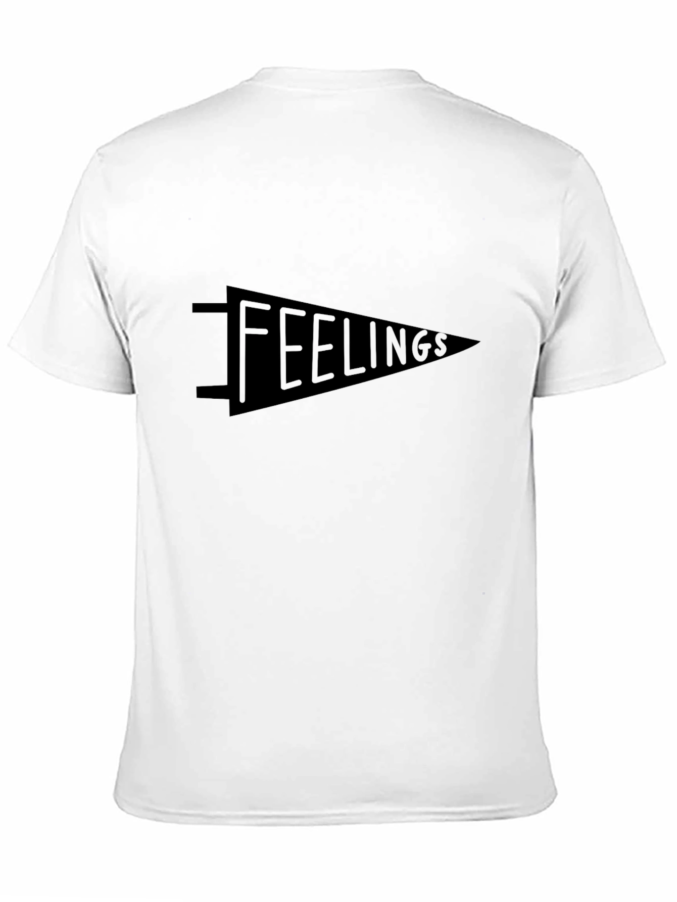 Feelings Pennant Graphic Tee - Soft Black T-Shirt