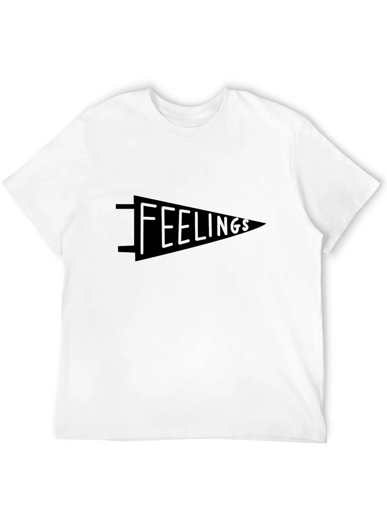 Feelings Pennant Graphic Tee - Soft Black T-Shirt