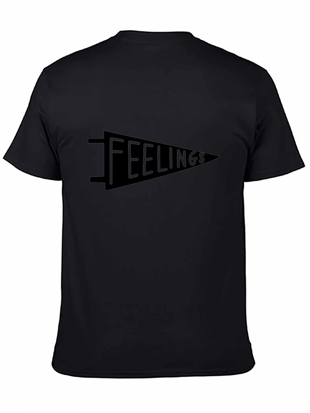 Feelings Pennant Graphic Tee - Soft Black T-Shirt