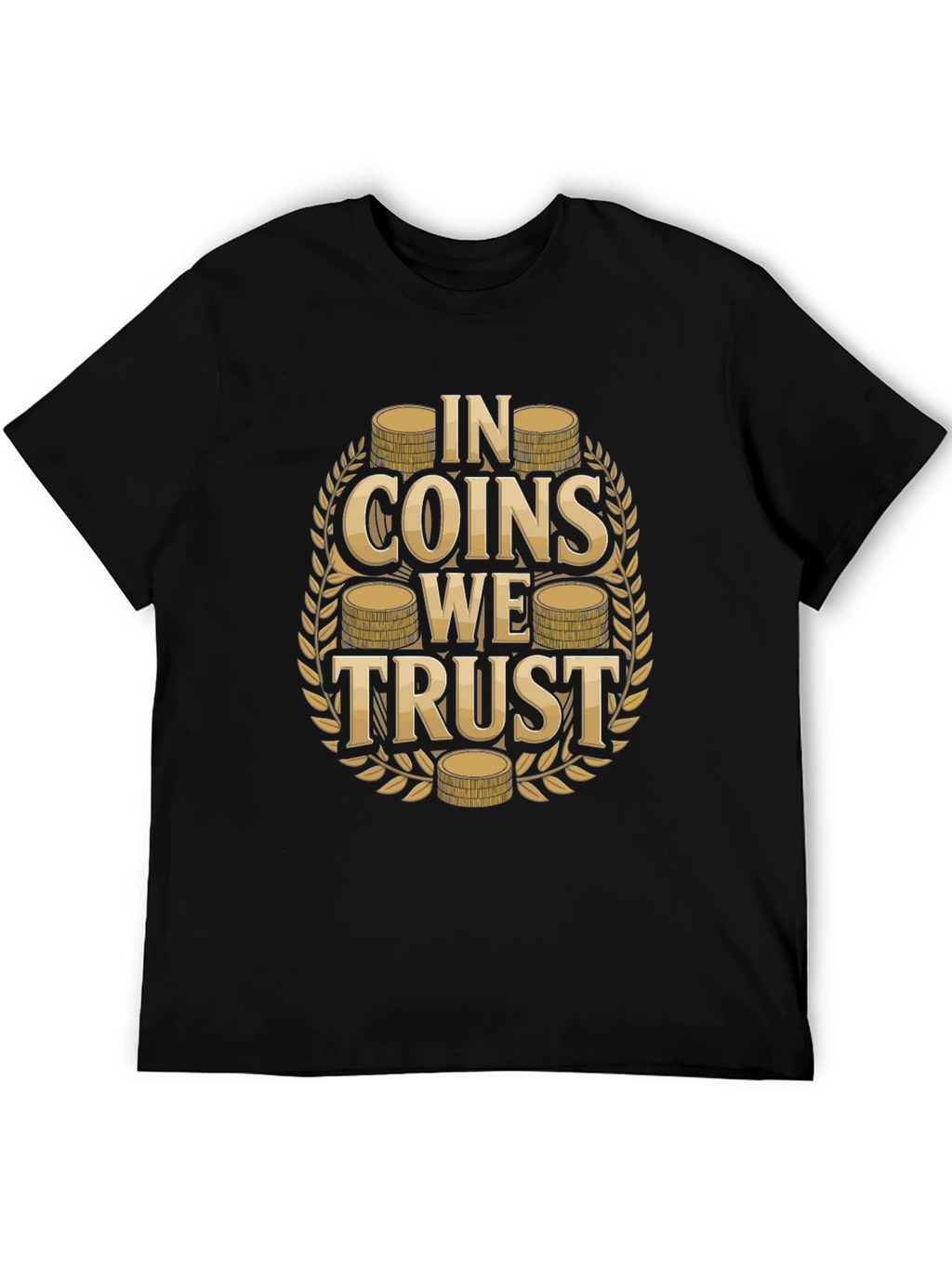 In Coins We Trust Graphic Tee - Black Cotton