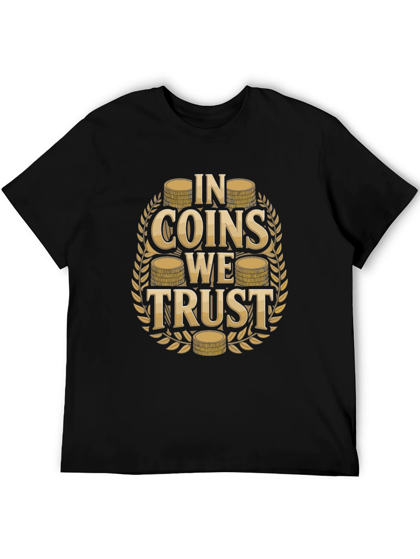 In Coins We Trust Graphic Tee - Black Cotton