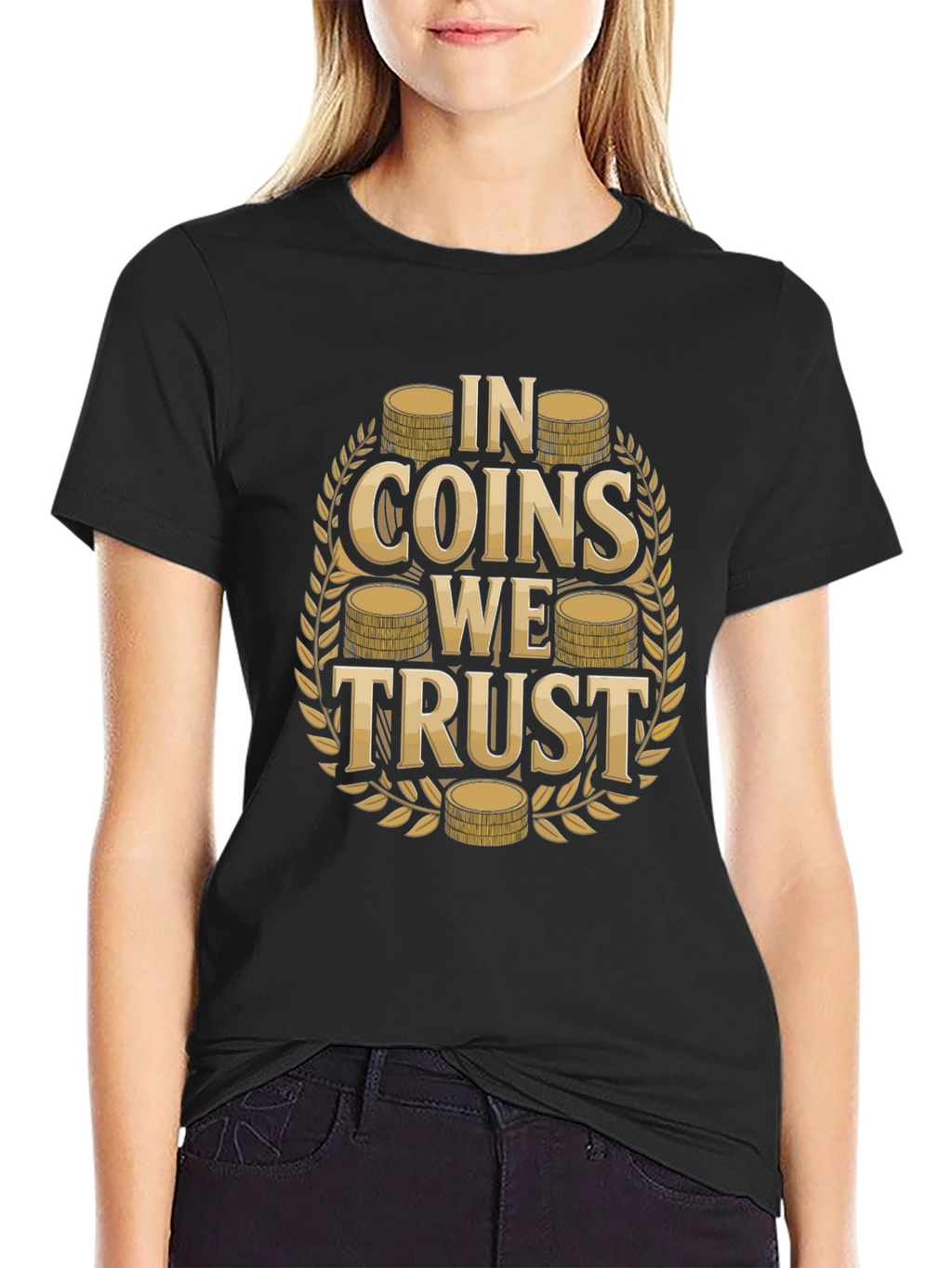 In Coins We Trust Graphic Tee - Black Cotton