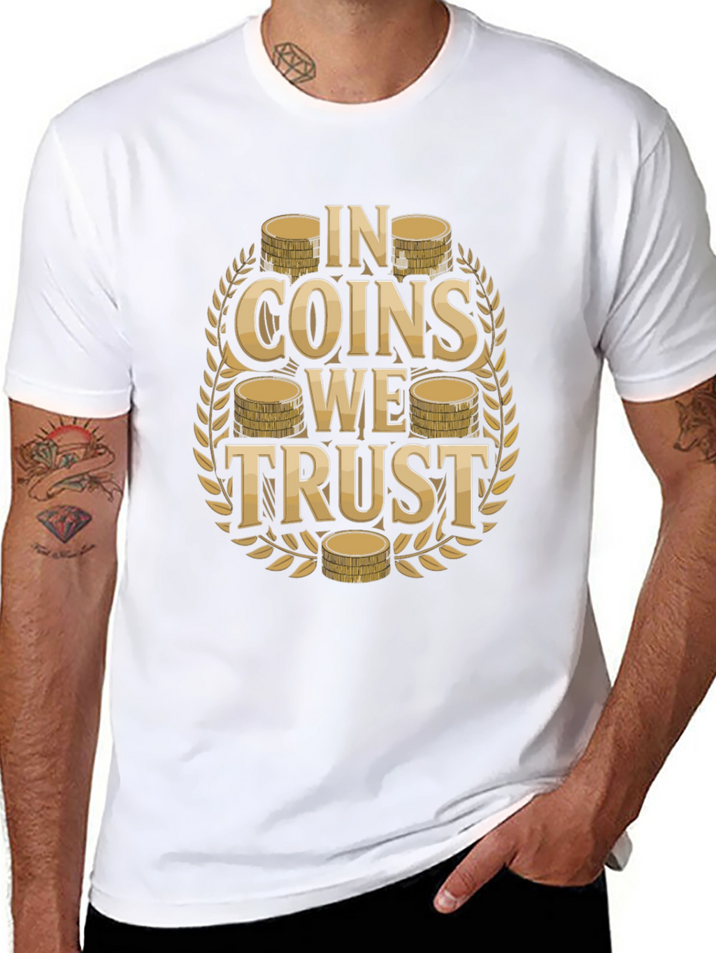 In Coins We Trust Graphic Tee - Black Cotton