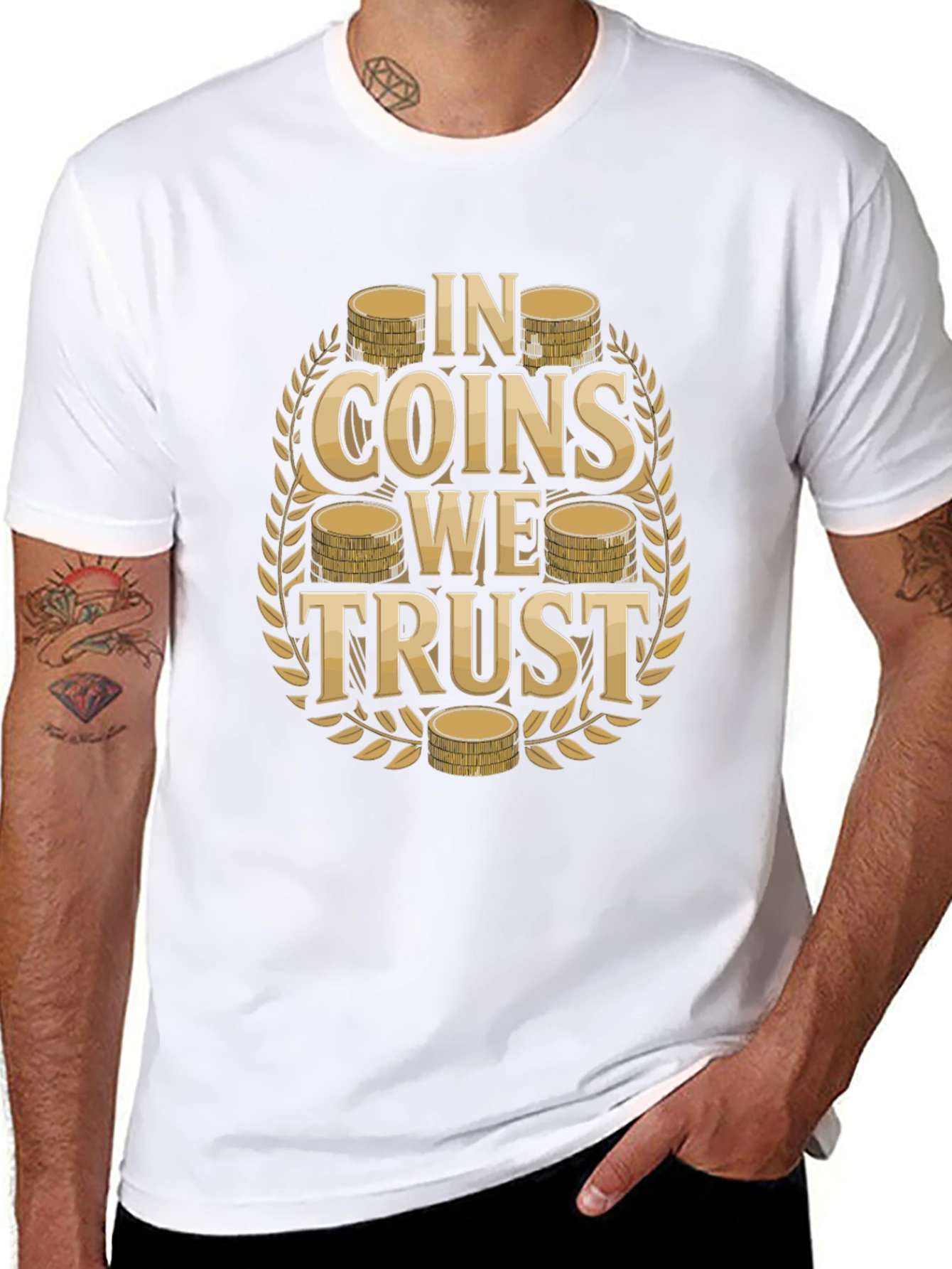 In Coins We Trust Graphic Tee - Black Cotton