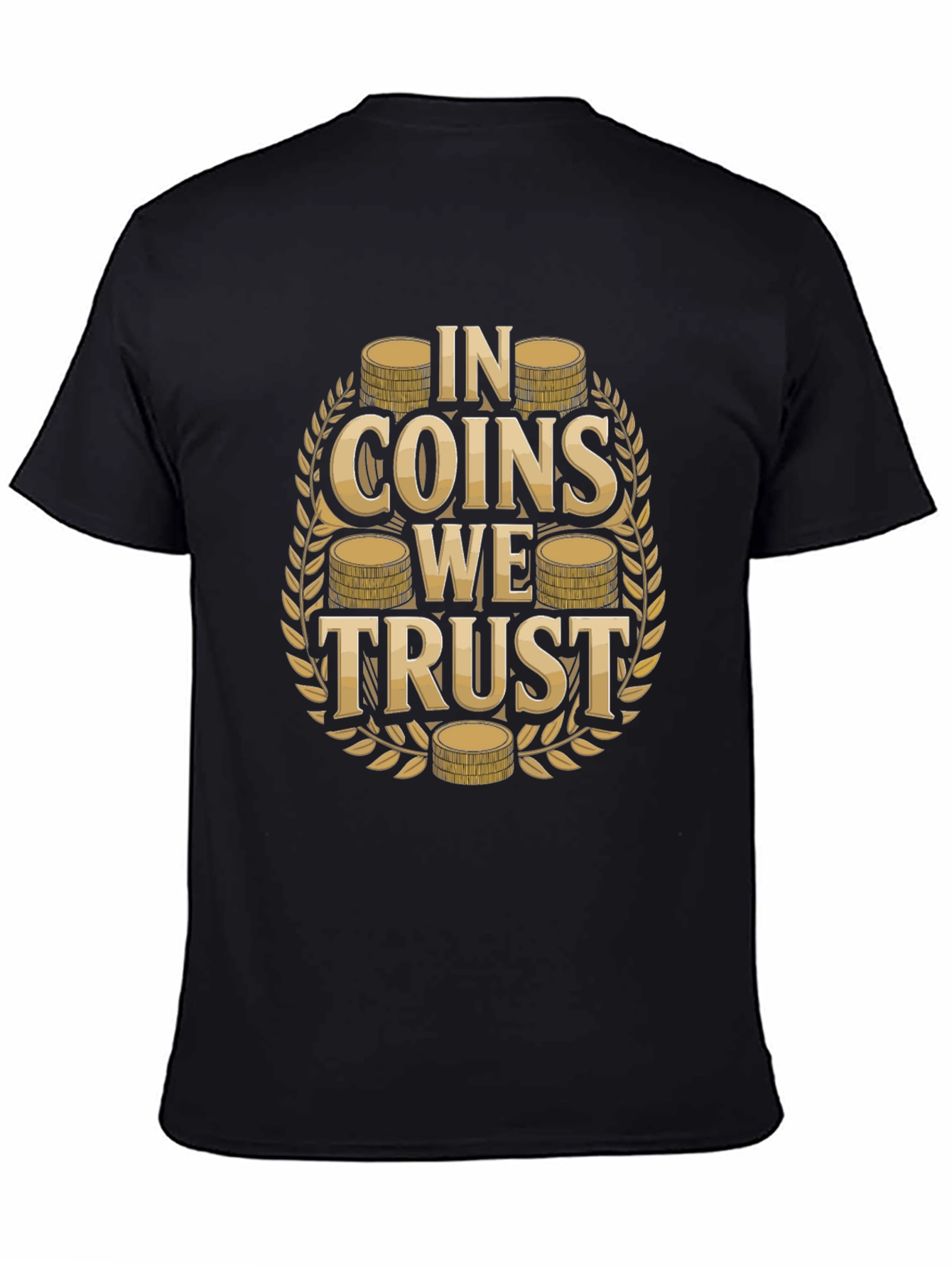 In Coins We Trust Graphic Tee - Black Cotton