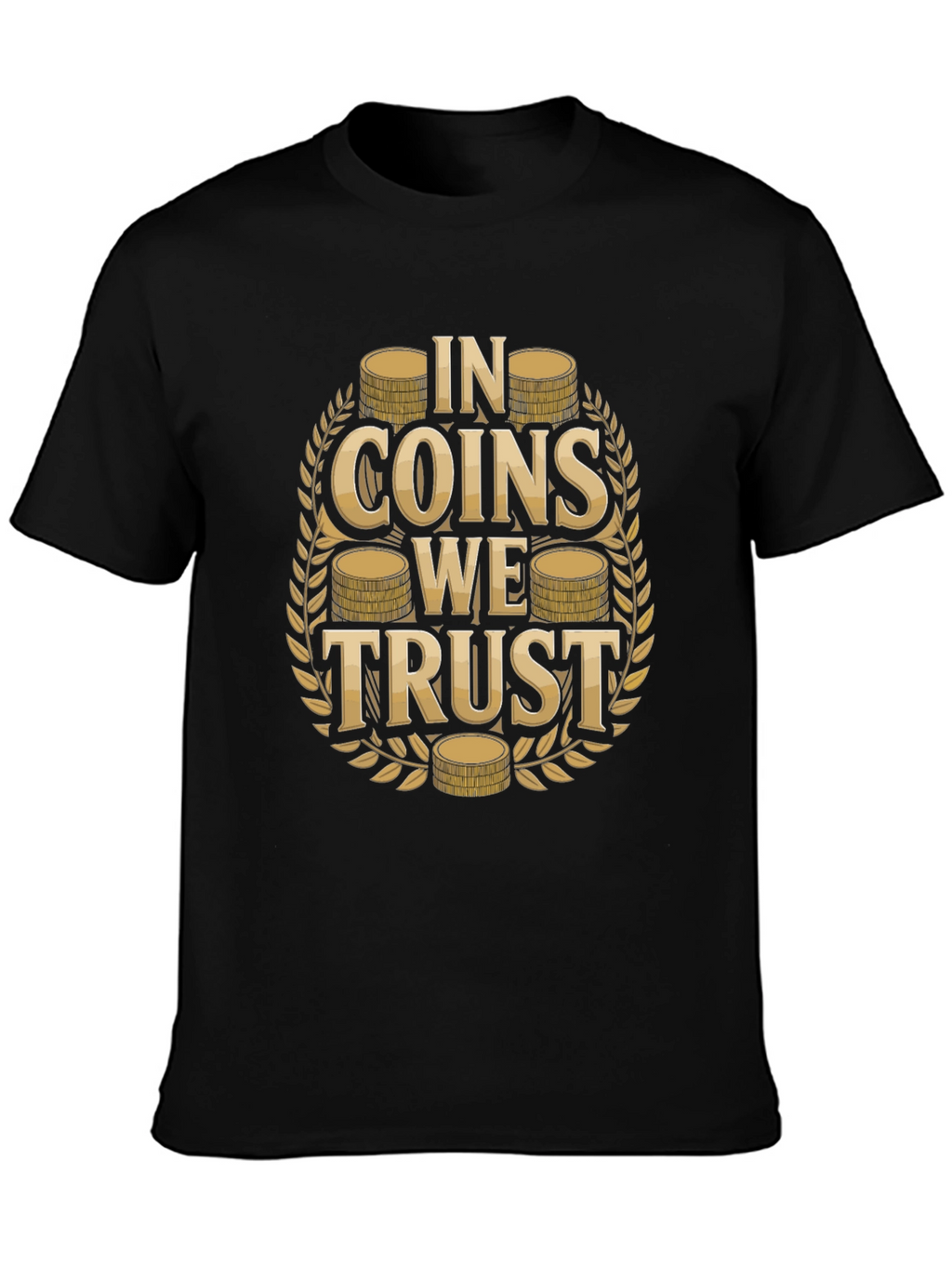 In Coins We Trust Graphic Tee - Black Cotton