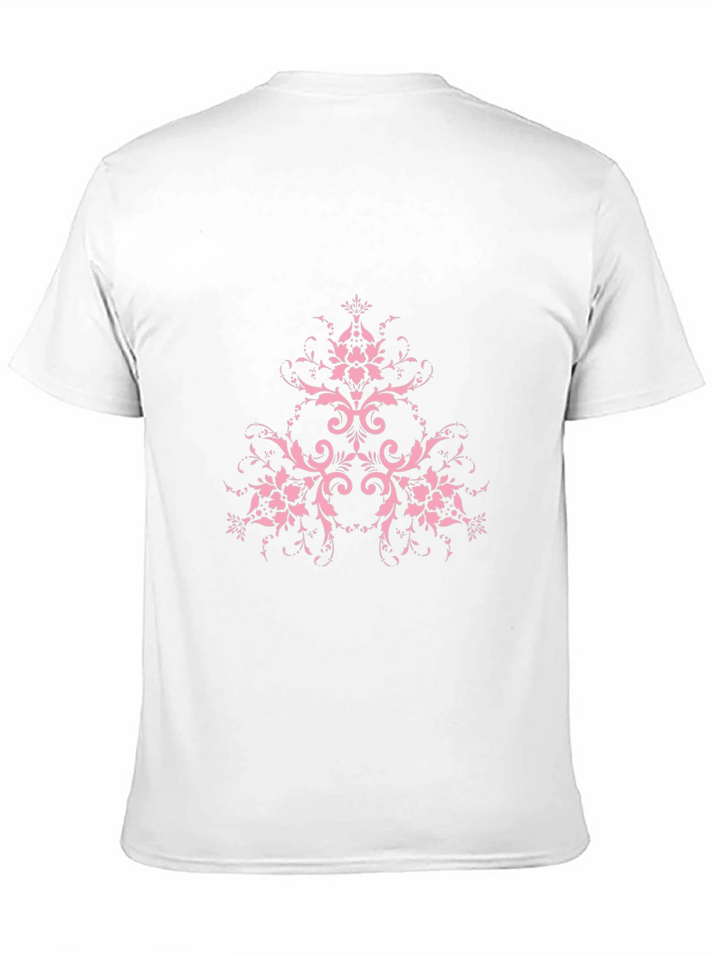 Black T-Shirt with Pink Floral Design