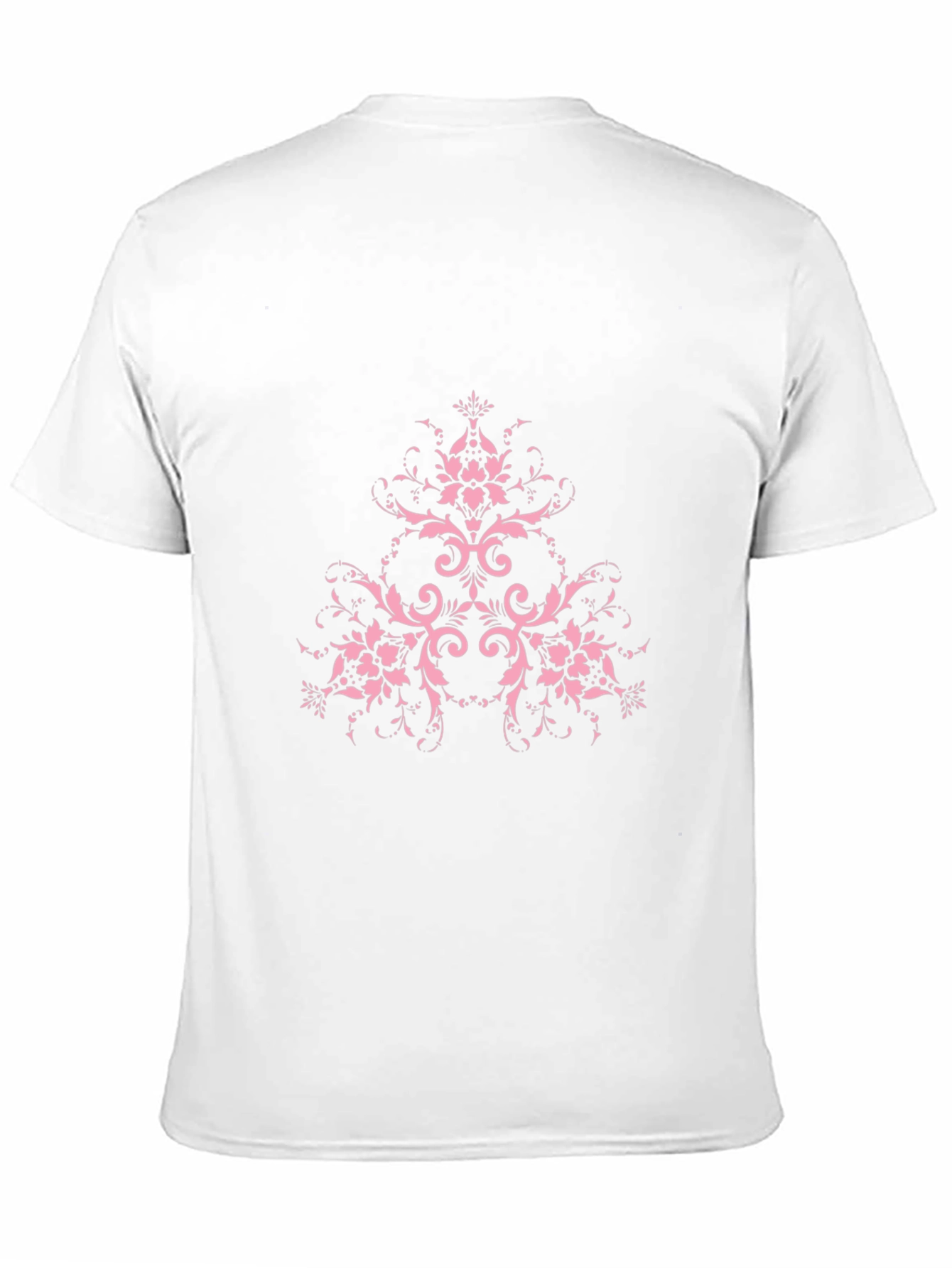 Black T-Shirt with Pink Floral Design
