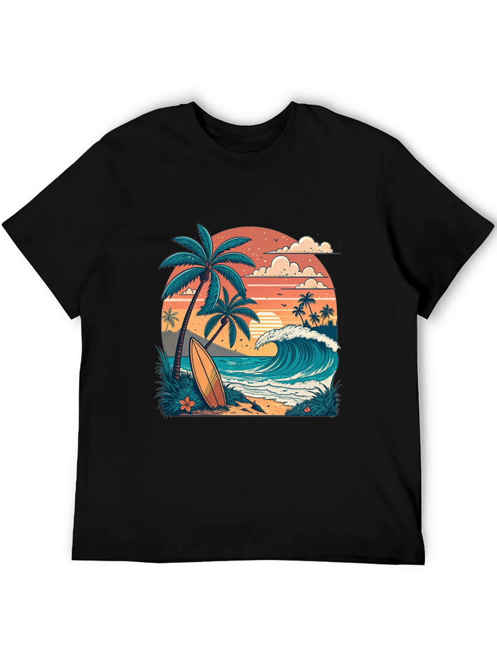 Tropical Surf T-Shirt - Beach Vibes