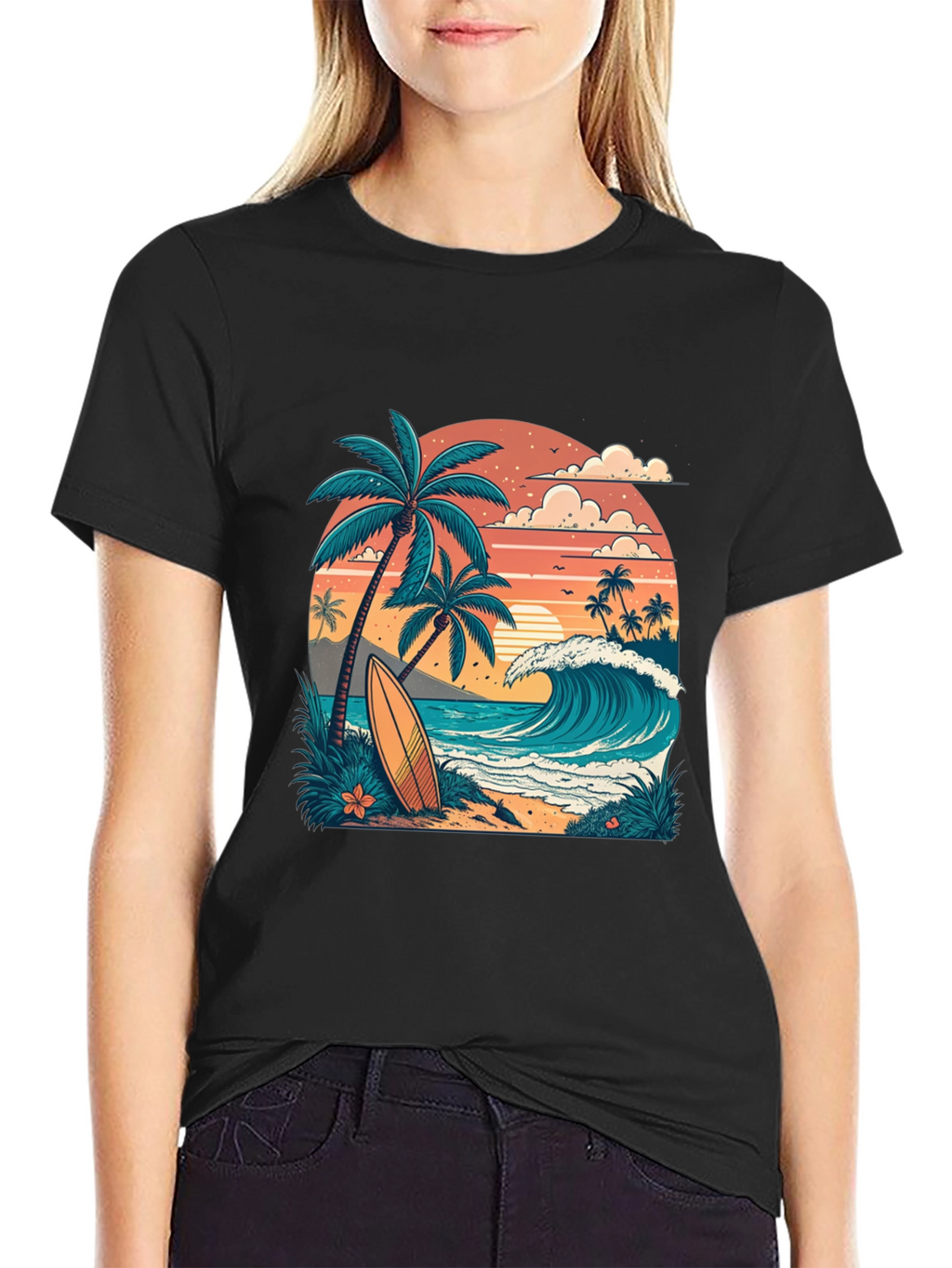 Tropical Surf T-Shirt - Beach Vibes