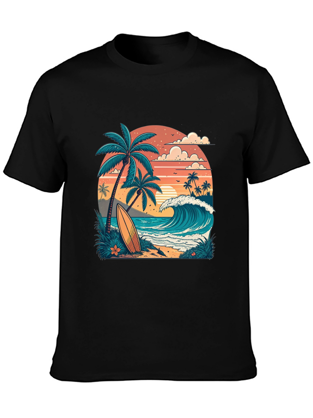 Tropical Surf T-Shirt - Beach Vibes