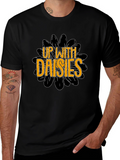 Up With Daisies Graphic T-Shirt - Black