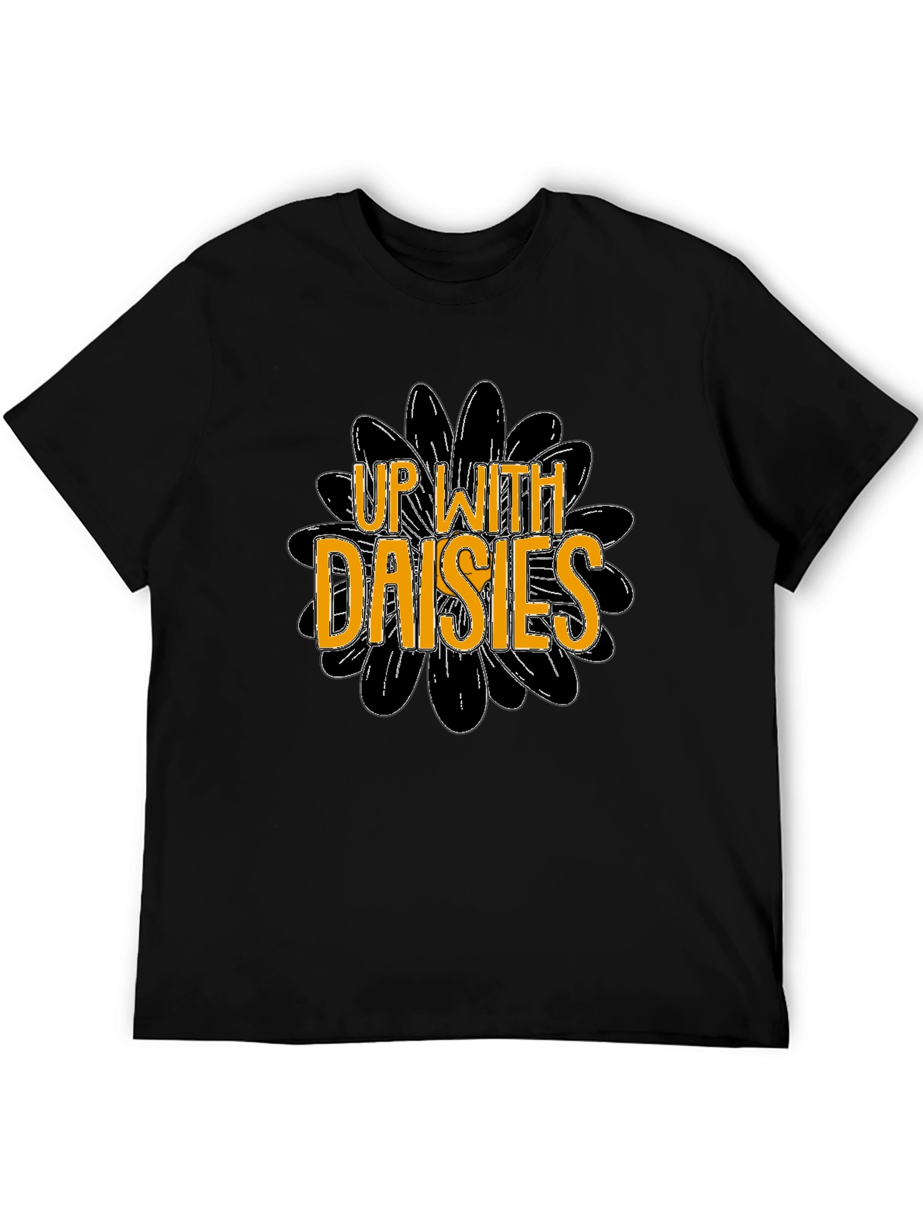 Up With Daisies Graphic T-Shirt - Black