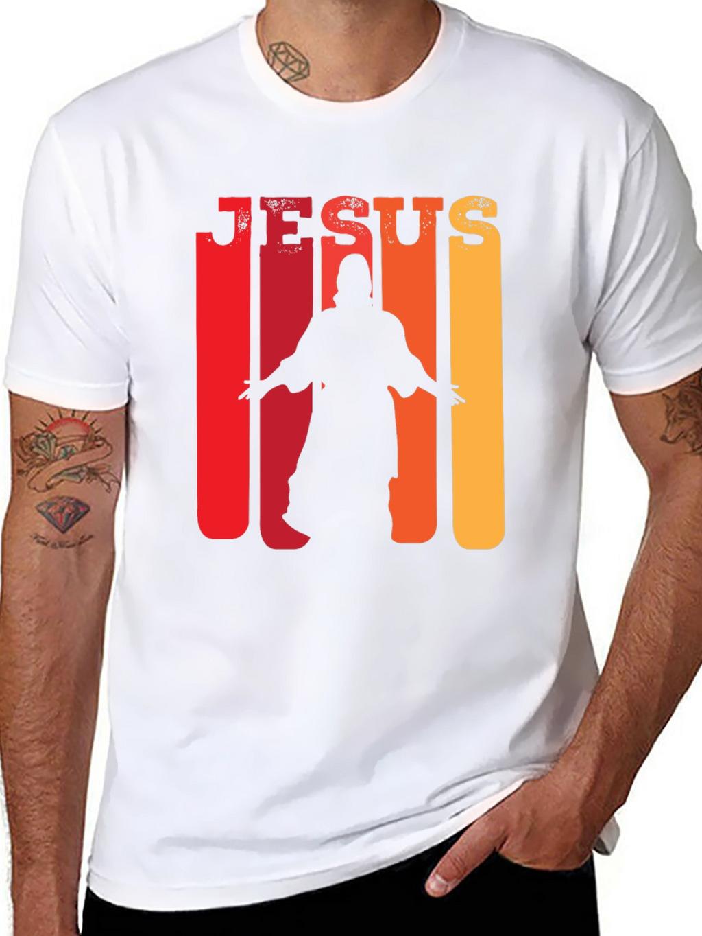Jesus Silhouette Graphic Tee - Religious T-Shirt
