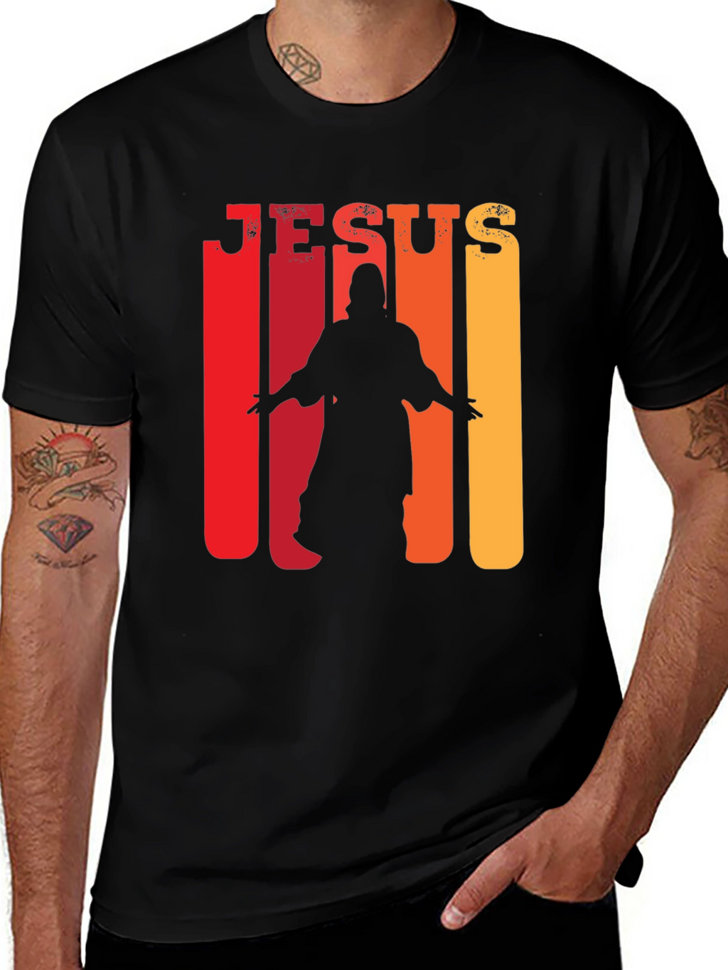 Jesus Silhouette Graphic Tee - Religious T-Shirt