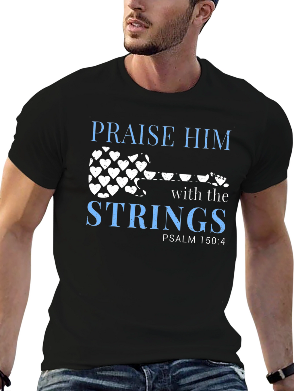 Praise Him with the Strings Christian T-Shirt
