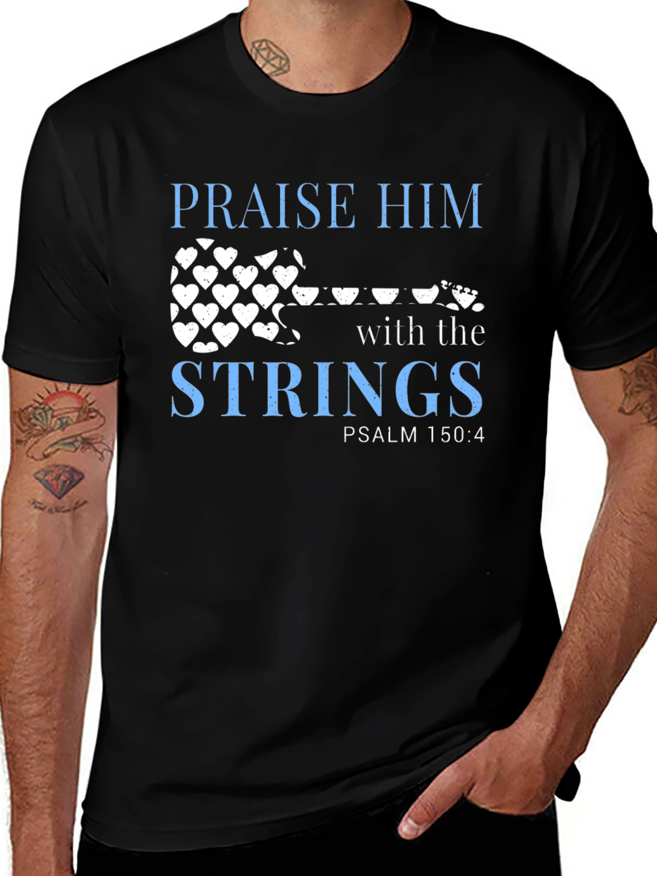 Praise Him with the Strings Christian T-Shirt