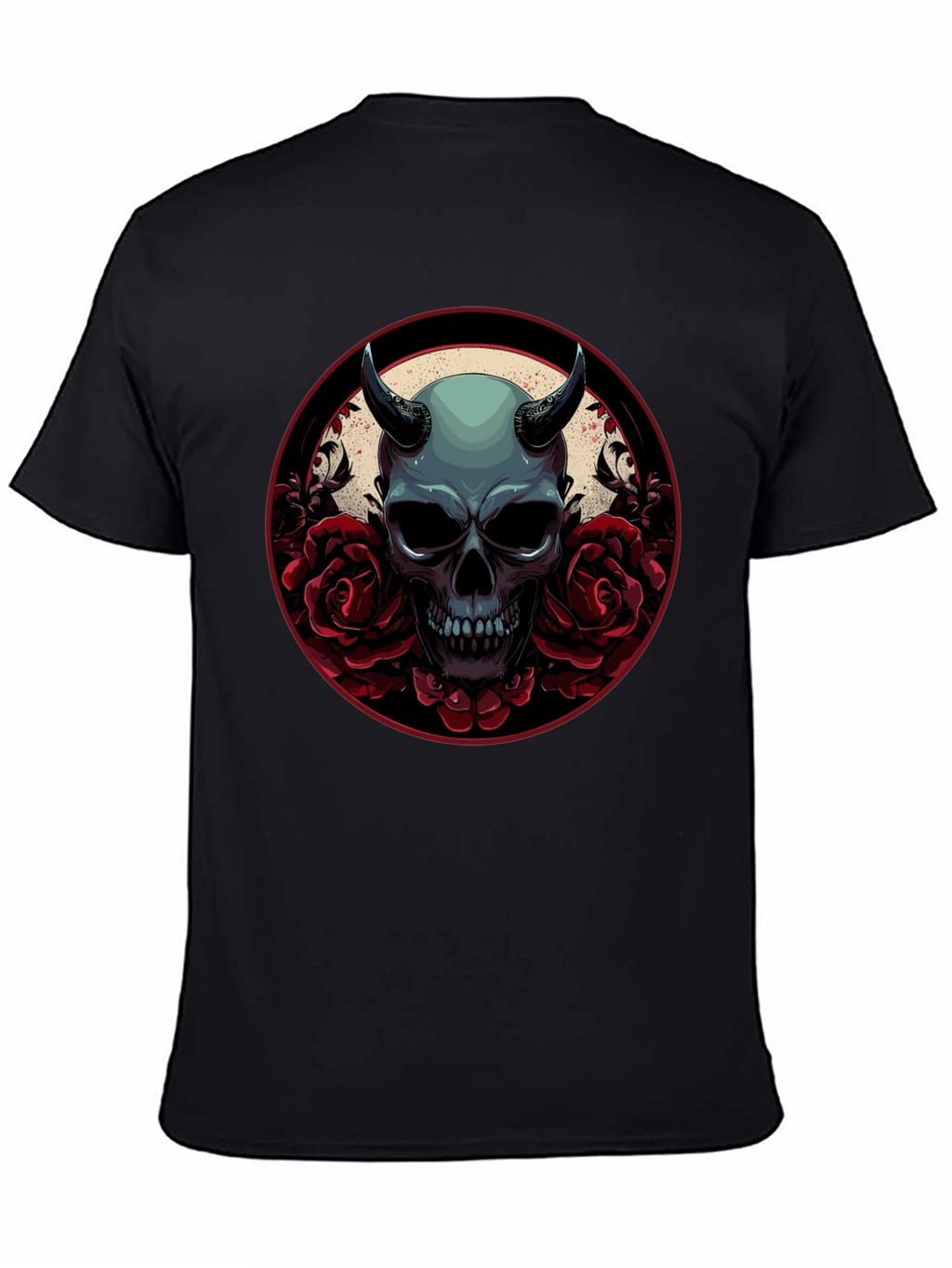 Skull & Roses Graphic Tee - Dark Aesthetic