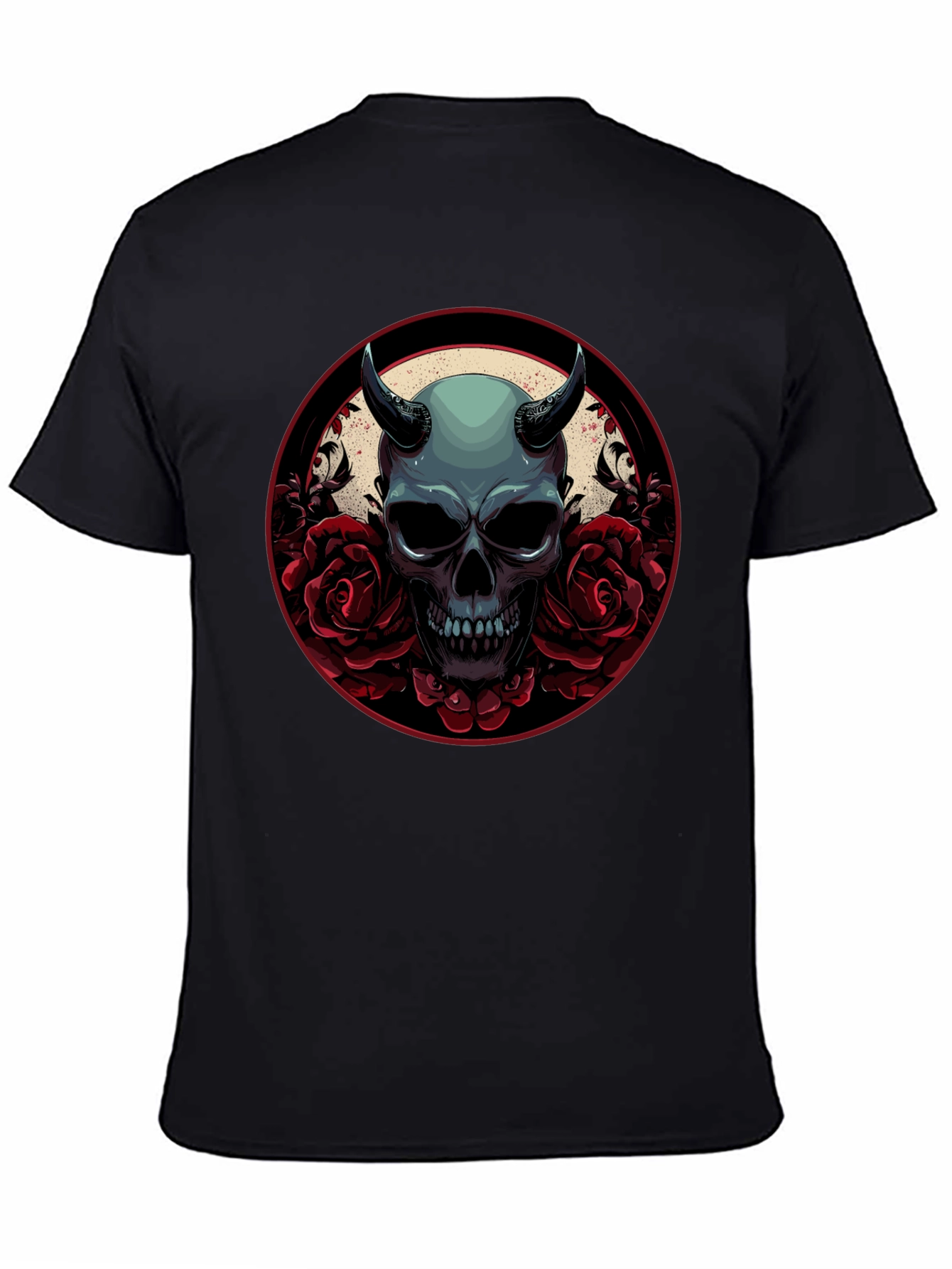 Skull & Roses Graphic Tee - Dark Aesthetic