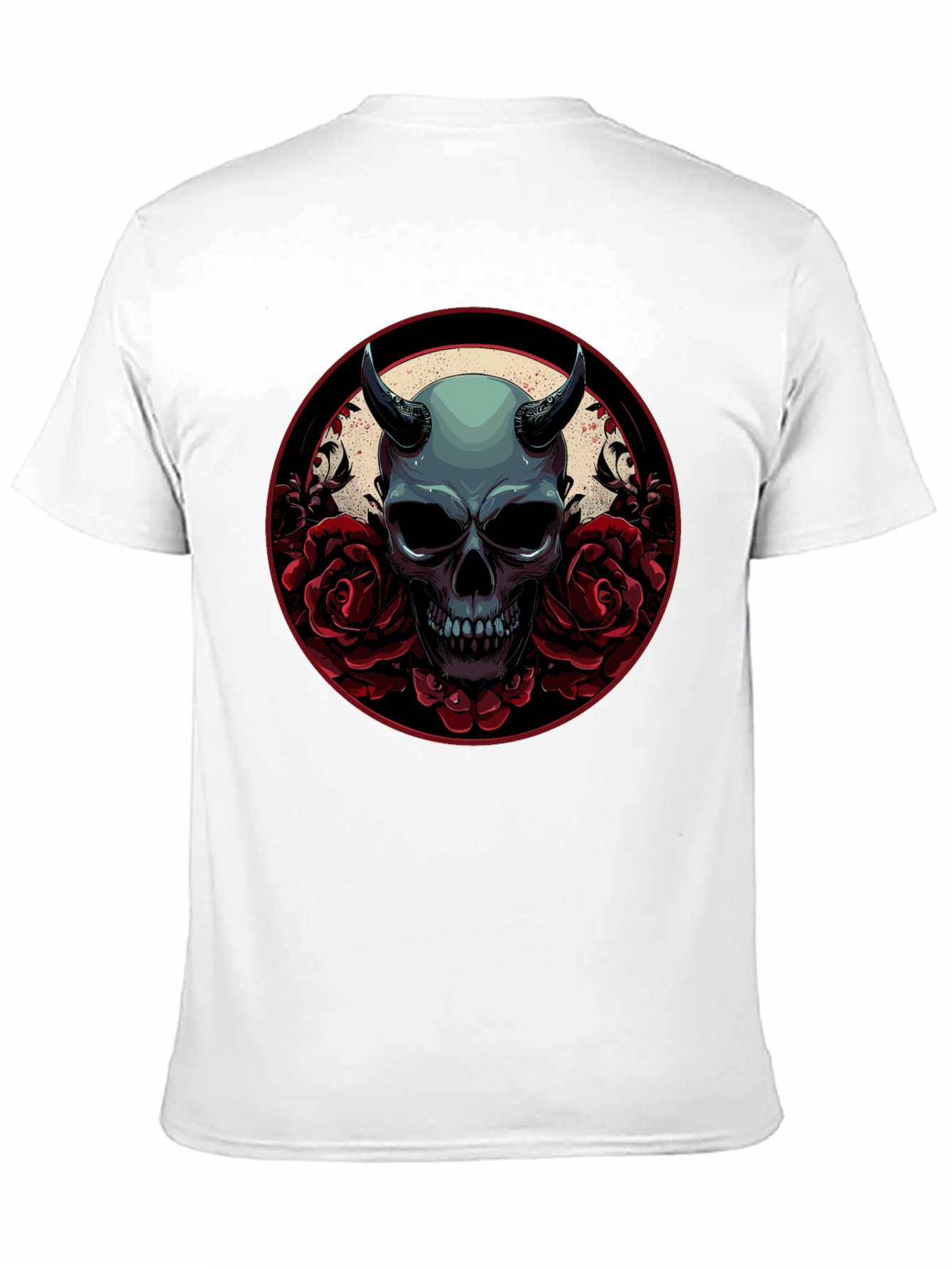 Skull & Roses Graphic Tee - Dark Aesthetic