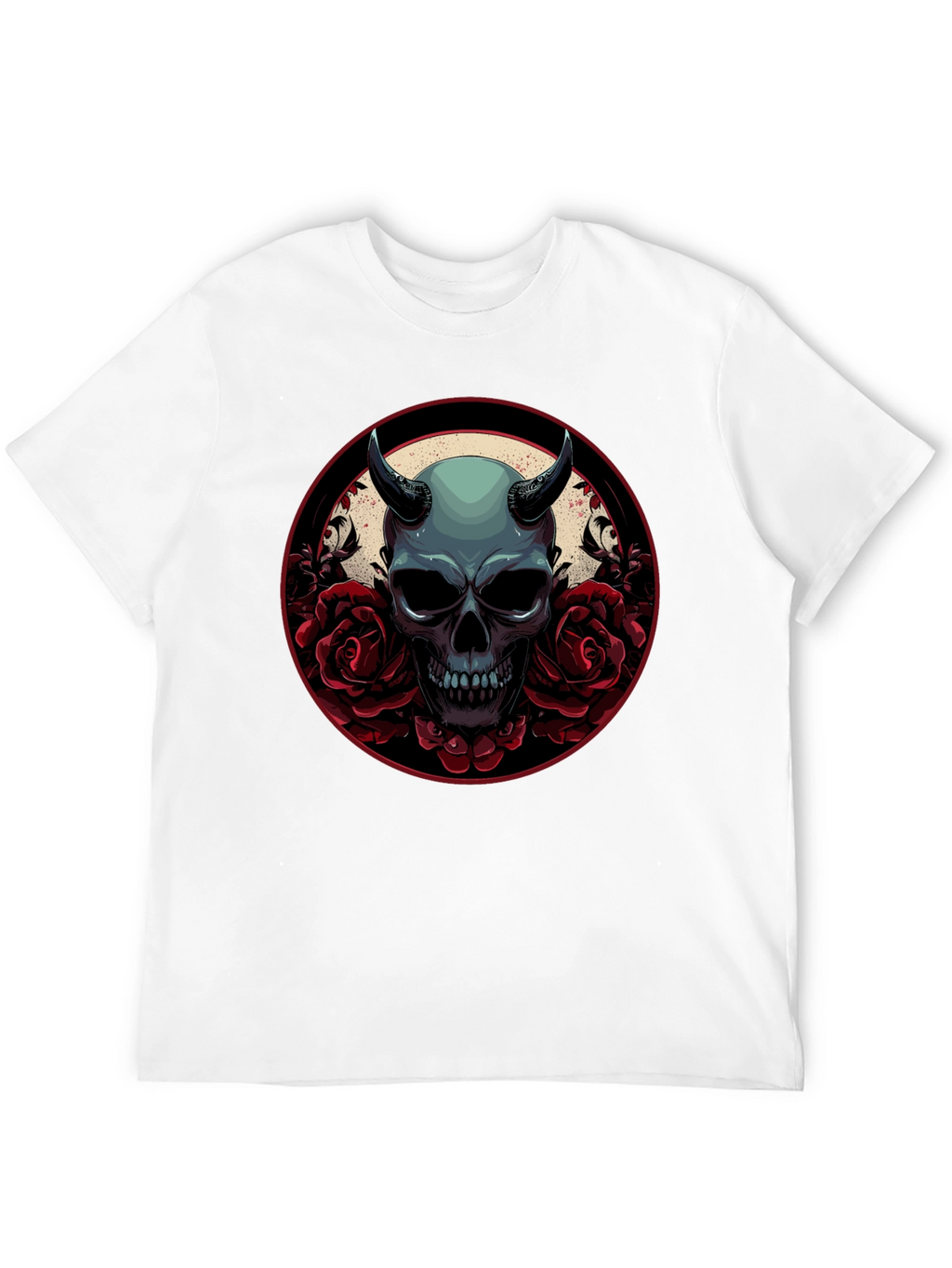 Skull & Roses Graphic Tee - Dark Aesthetic