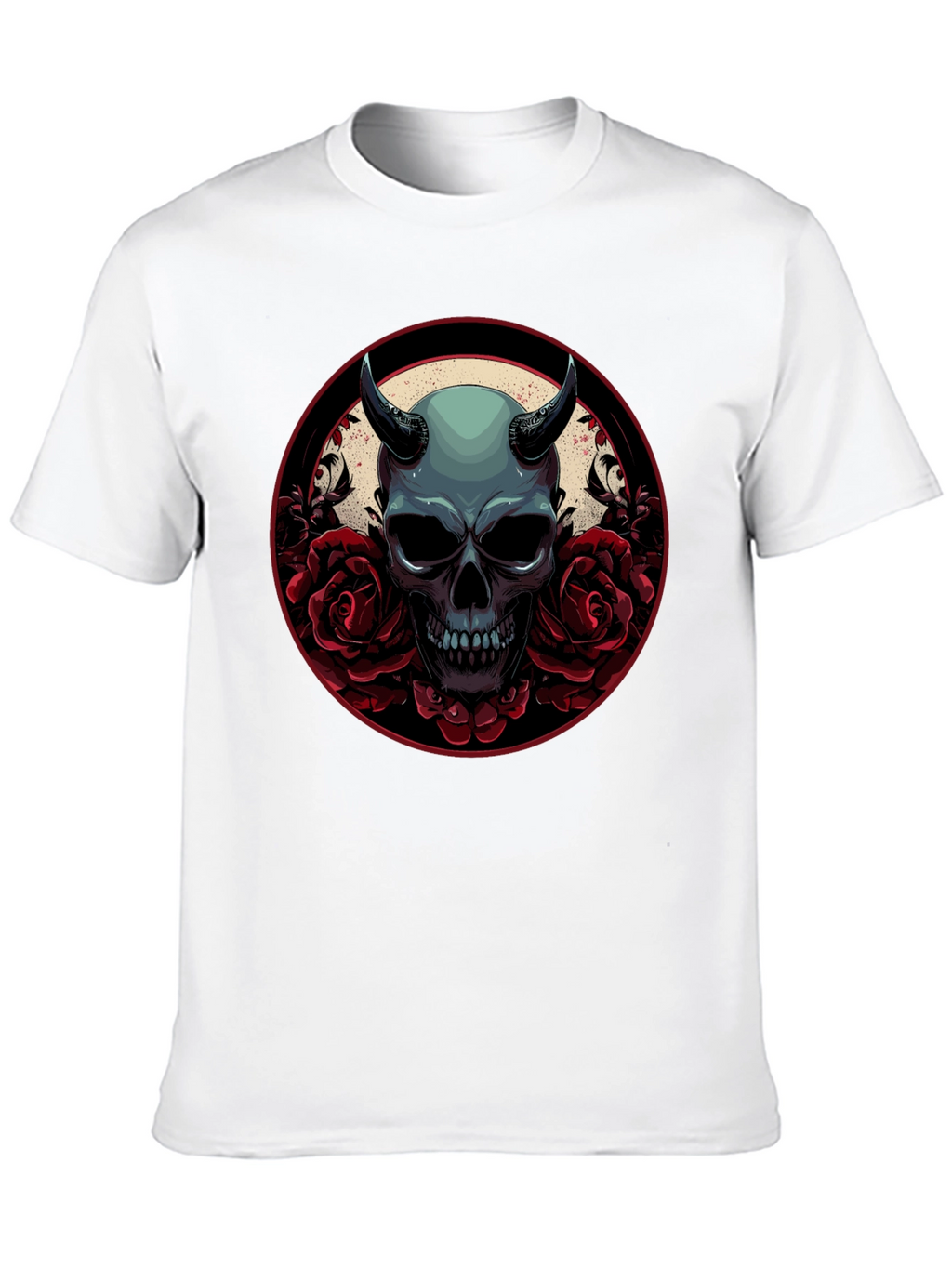 Skull & Roses Graphic Tee - Dark Aesthetic