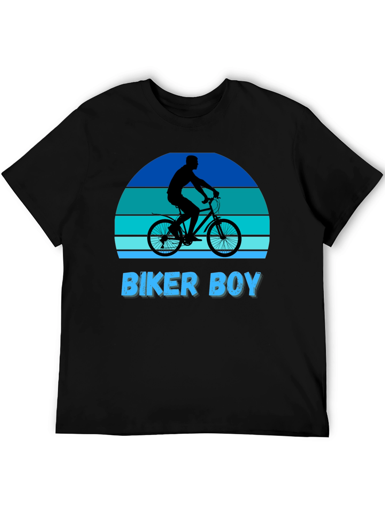 Biker Boy Graphic Tee - Retro Sunset Design