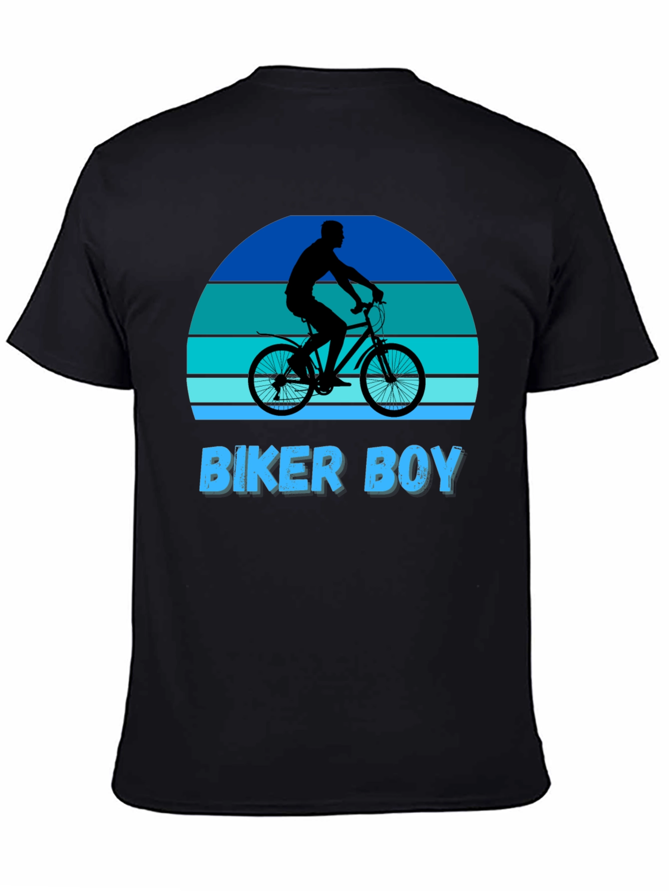 Biker Boy Graphic Tee - Retro Sunset Design