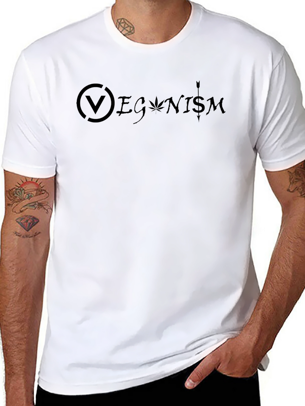Veganism Graphic Black T-Shirt