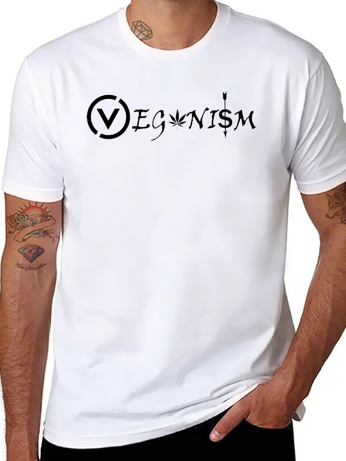 Veganism Graphic Black T-Shirt