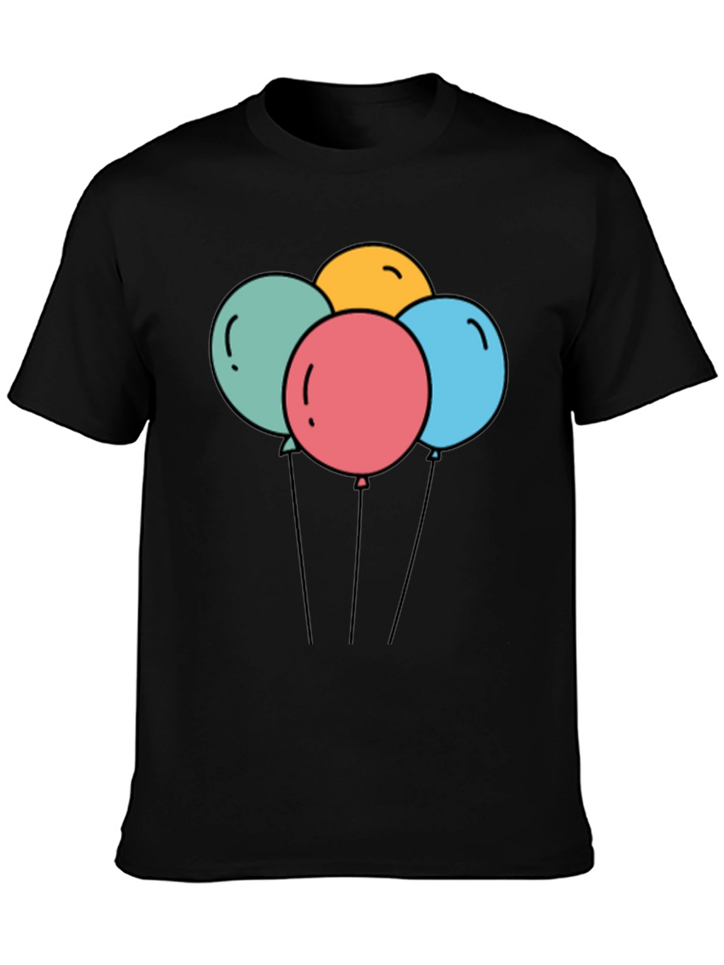 Balloons Graphic Black T-Shirt