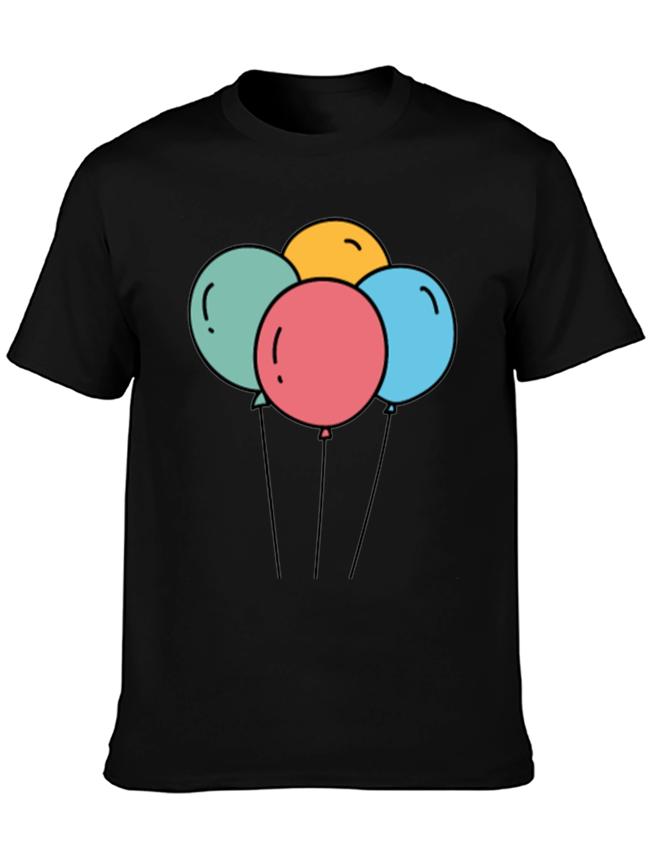 Balloons Graphic Black T-Shirt