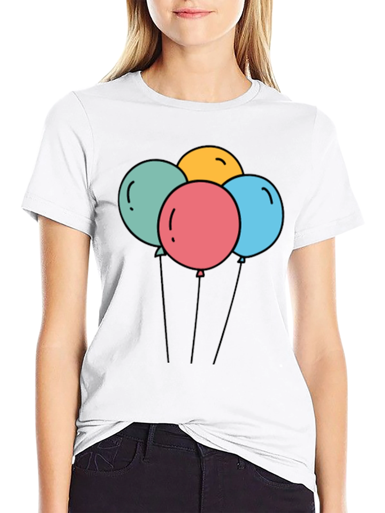 Balloons Graphic Black T-Shirt