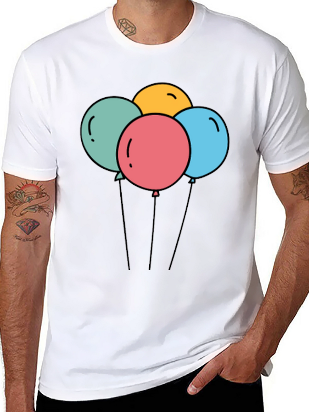 Balloons Graphic Black T-Shirt