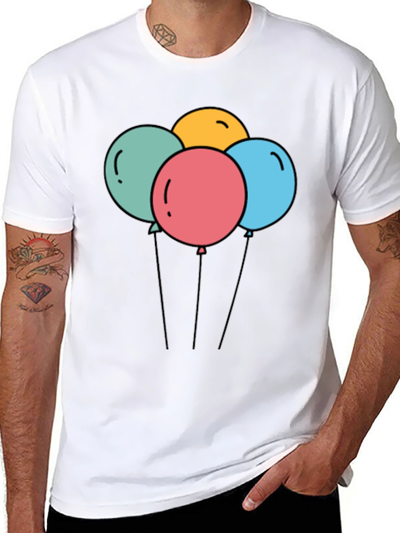 Balloons Graphic Black T-Shirt