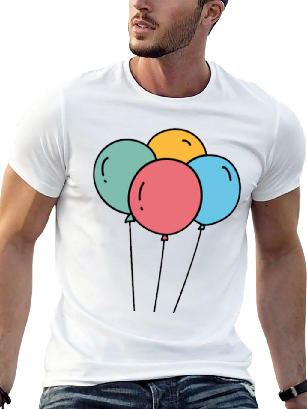 Balloons Graphic Black T-Shirt