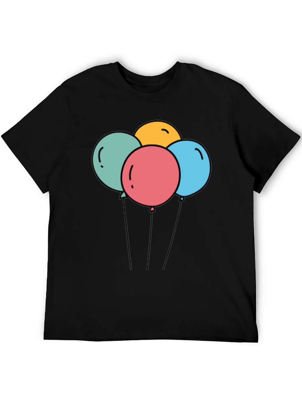 Balloons Graphic Black T-Shirt