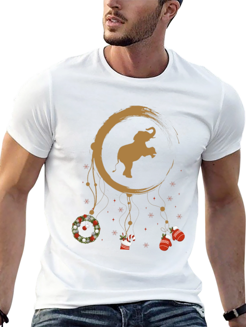 Festive Elephant Dreamcatcher Graphic Tee
