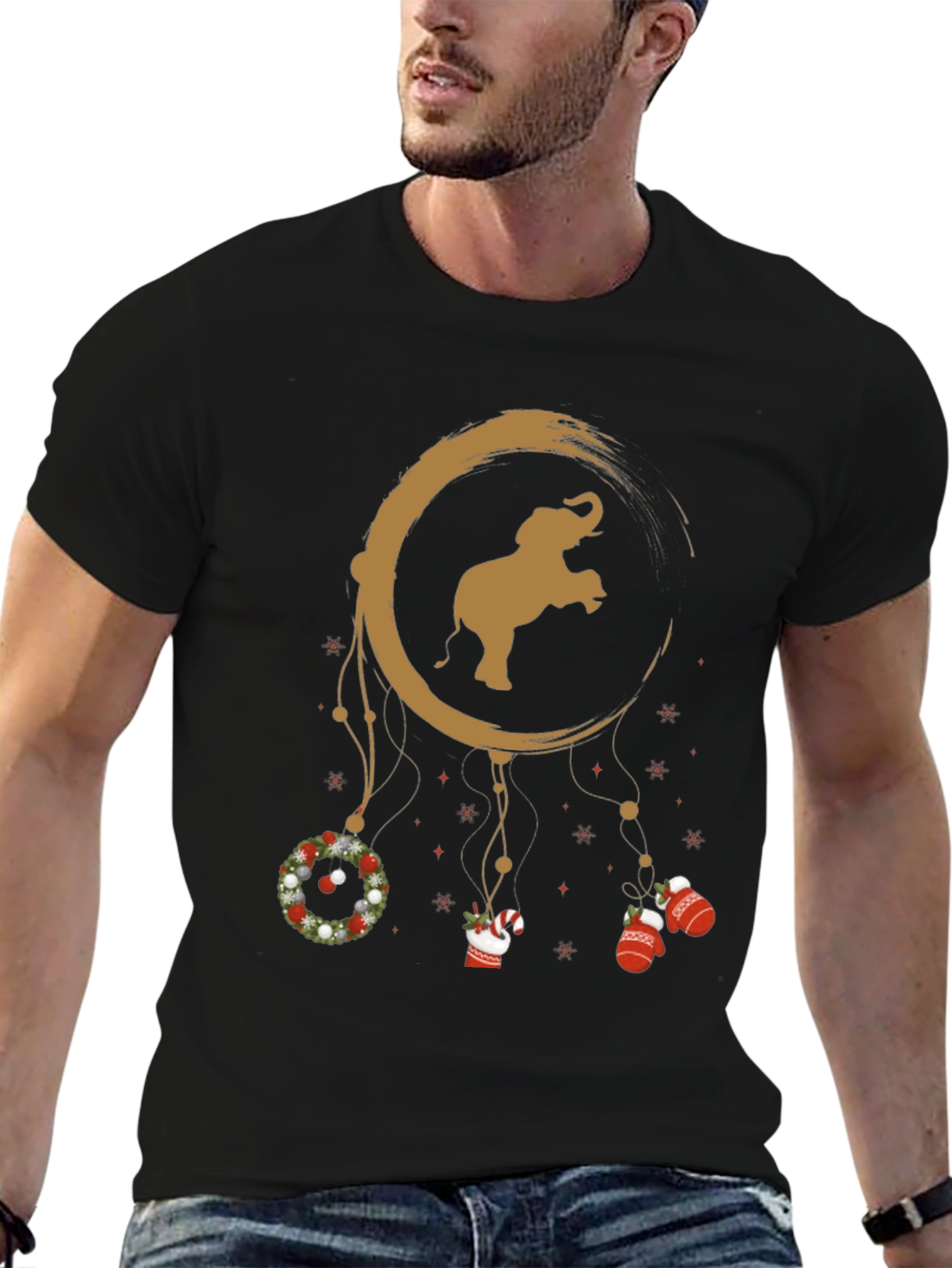 Festive Elephant Dreamcatcher Graphic Tee