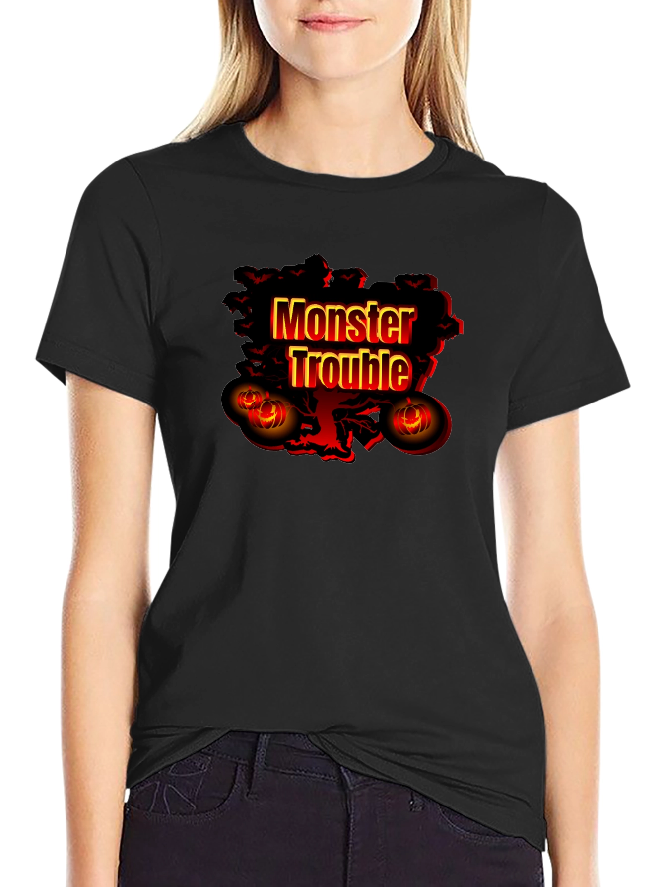Monster Trouble Graphic Tee - Halloween Shirt