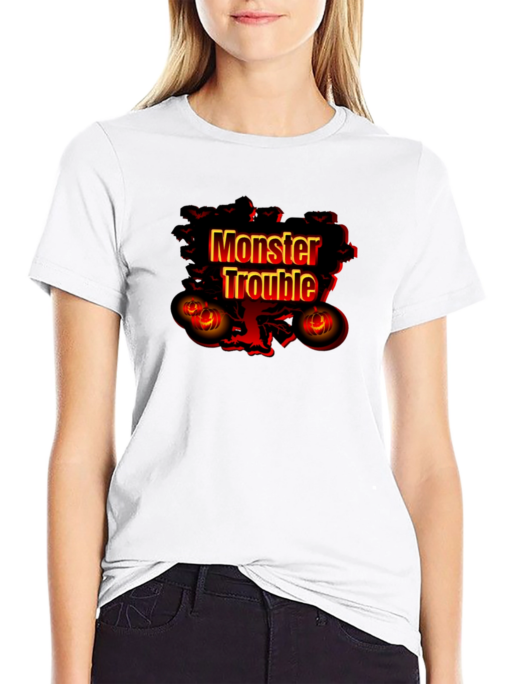 Monster Trouble Graphic Tee - Halloween Shirt