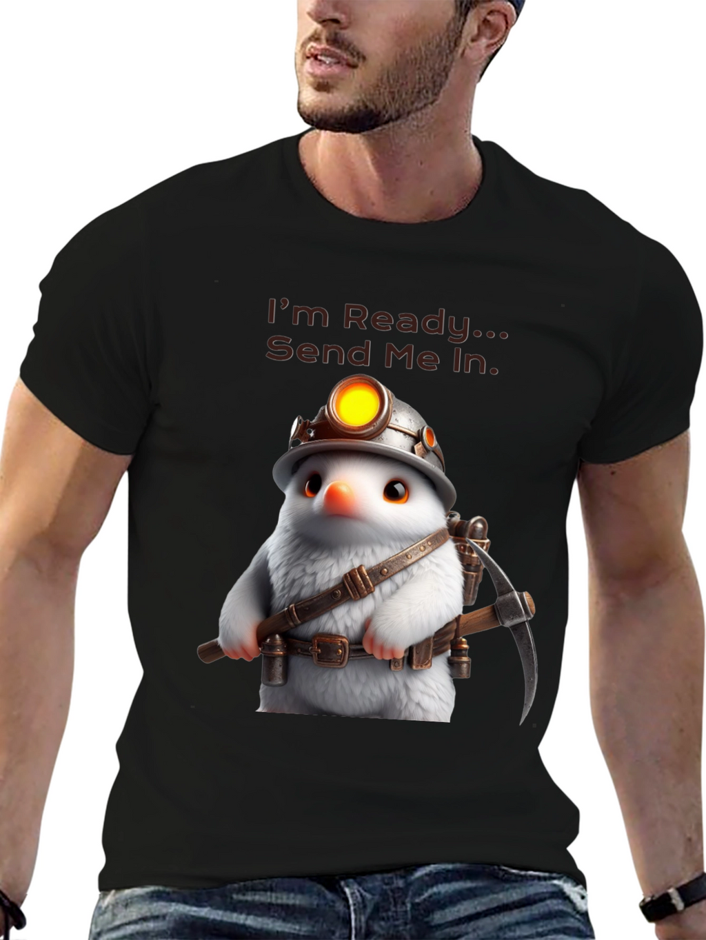 Ready Miner T-Shirt - Unique Cartoon Design