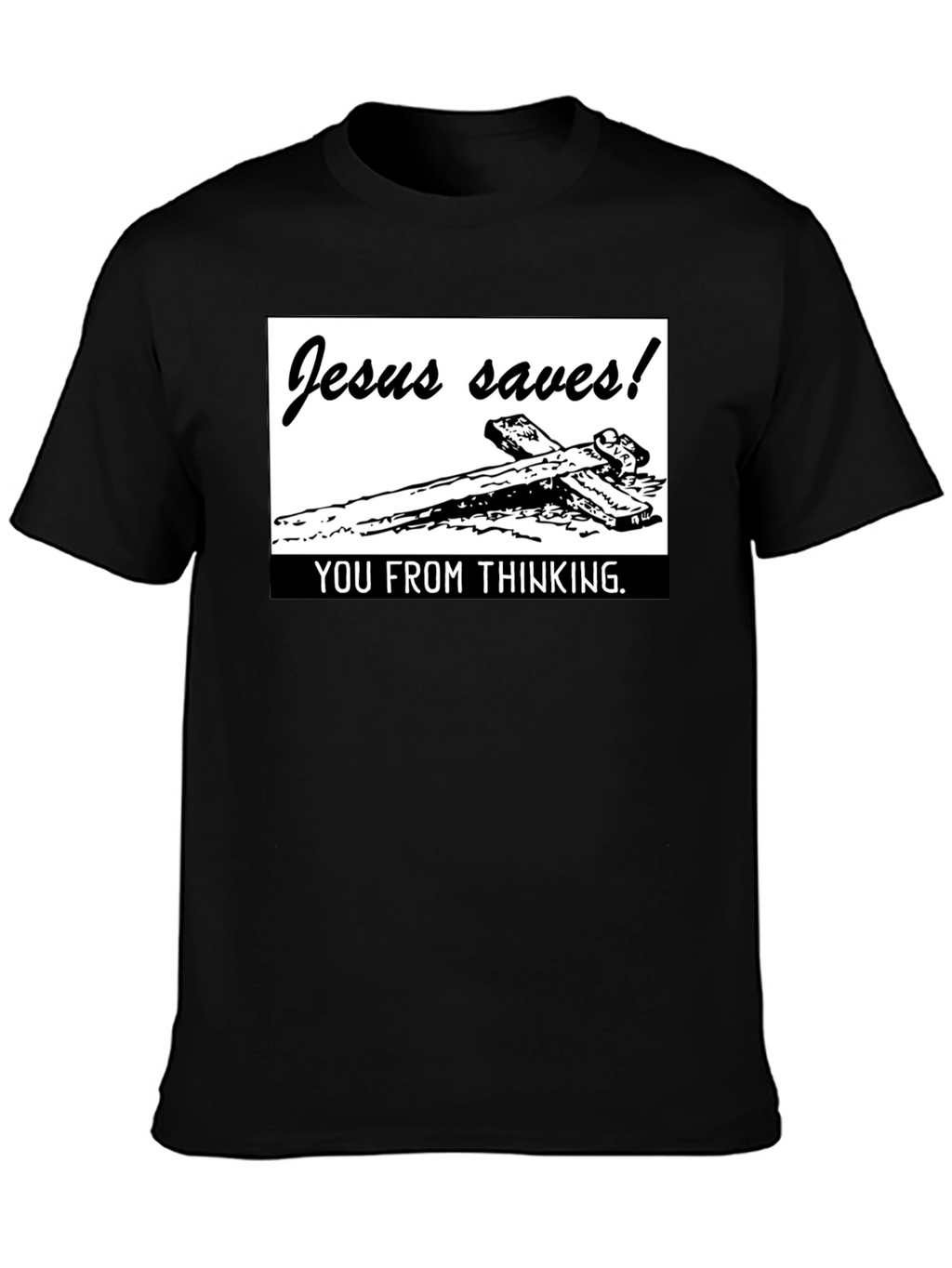Jesus Saves! Graphic T-Shirt - Black