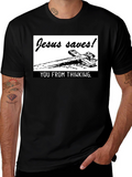 Jesus Saves! Graphic T-Shirt - Black