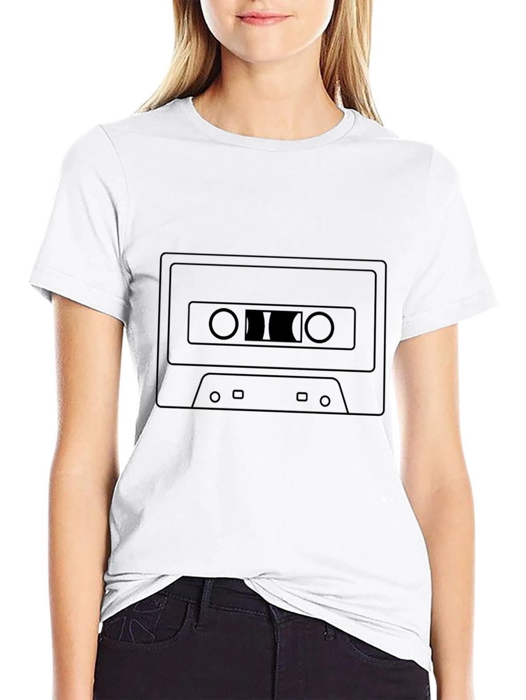 Retro Cassette Tape Graphic Black T-Shirt