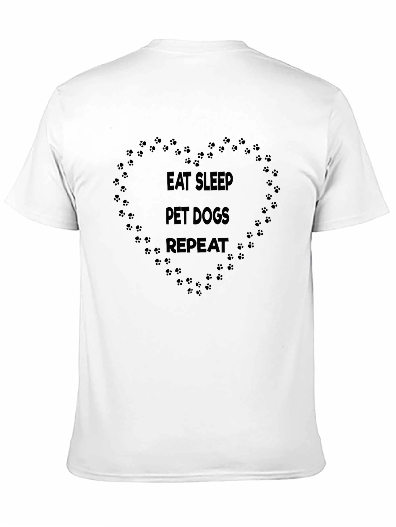Eat Sleep Pet Dogs Repeat Black T-Shirt
